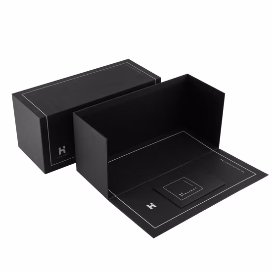 Custom Foldable Black Magnetic Closure Perfume Gift Box Pink Clothes Packaging Paper Box Manufacturer