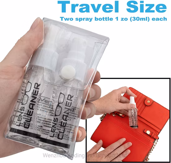 Custom Printed Logo Eyewear Lens Cleaner 30ml 60ml Bottle Eyeglasses Care Solution Screen Optical Glasses Spray
