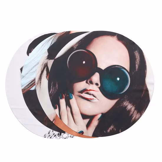 Panno per la pulizia degli occhiali in microfibra di forma rotonda con stampa personalizzata